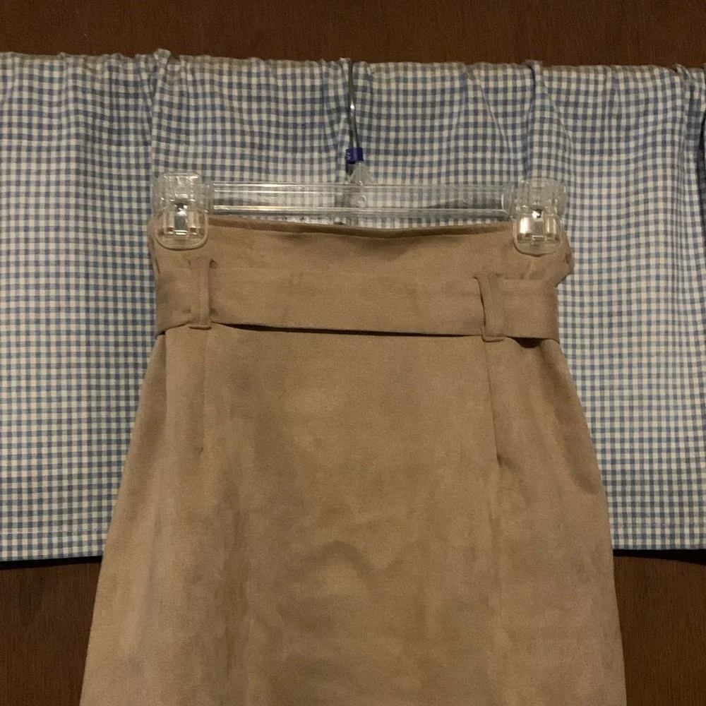 Cute Khaki Belted Miniskirt Size XL New in Bag - Picture 13 of 16